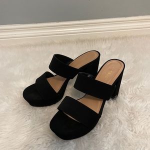 Black Velvet Chunky Platform Heels. Never worn!